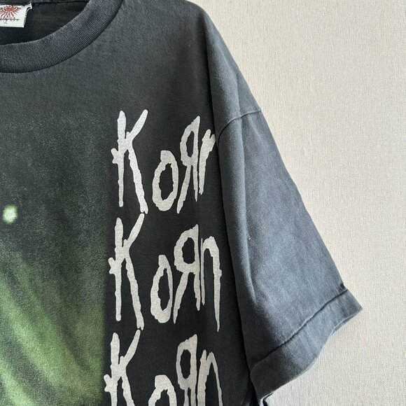 Korn Falling Away From Me All Over Print T-Shirt XL Faded Black - Picture 4 of 6